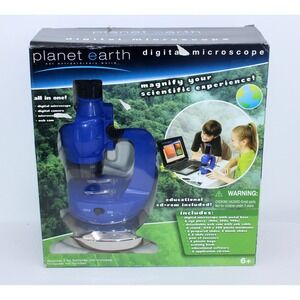 Planet Earth Digital Microscope Set 100x 300x 900x Educational Toy Blue